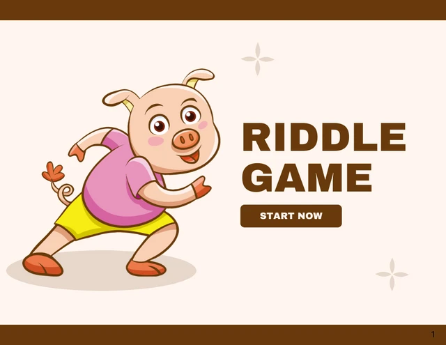 Brown Modern Minimalist Playful Riddle Game Presentation - Page 1