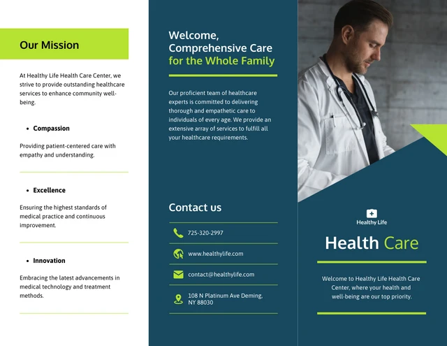 Health Care Brochure Template - Pagina 1