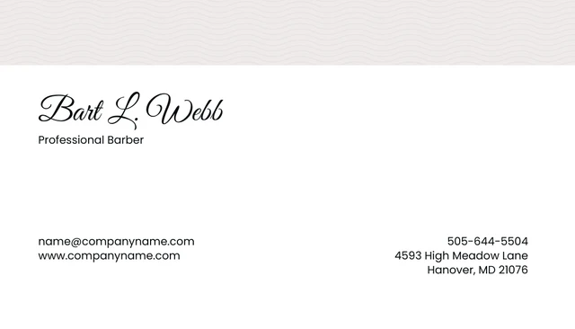 Simple modern Business Card Barberr - page 2