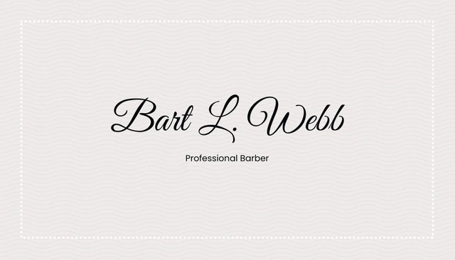 Simple modern Business Card Barberr - Page 1