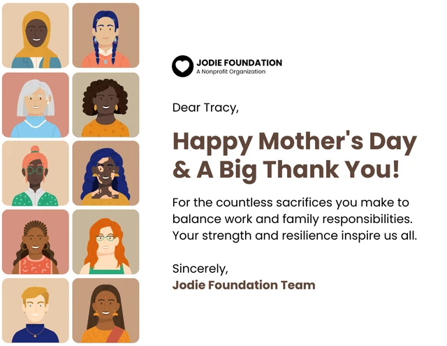 شركة متعددة الثقافات شكرا لك قالب بطاقة عيد الأم