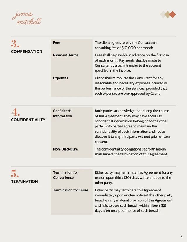 Restaurant Consulting Contract Template - Seite 3