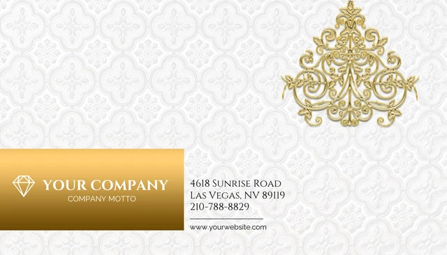 Simple Gold Element Jewelry Business Card - Page 1