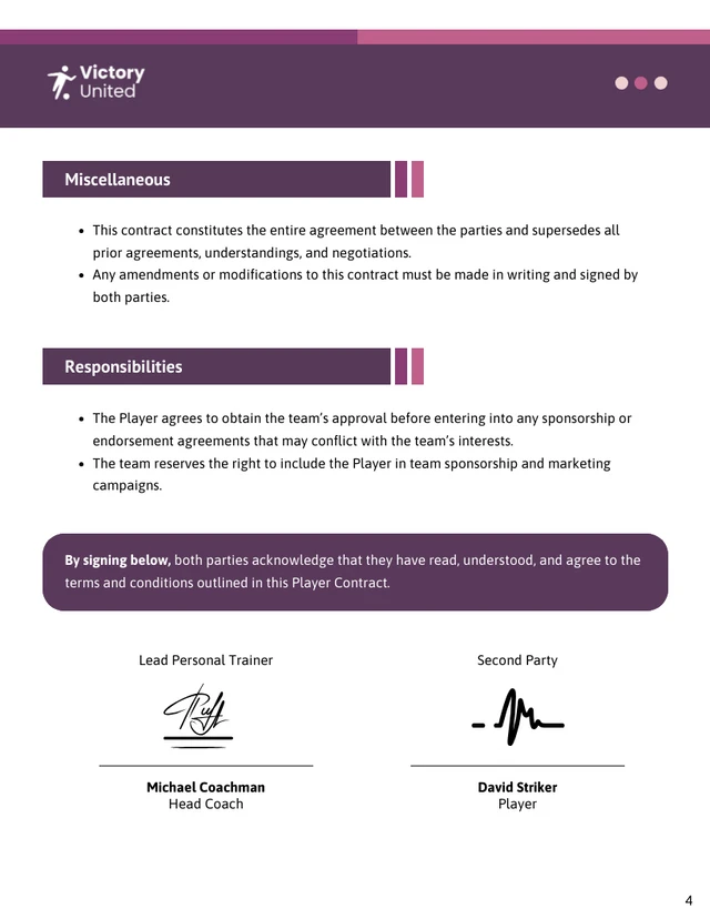 Player Contract Template - صفحة 4