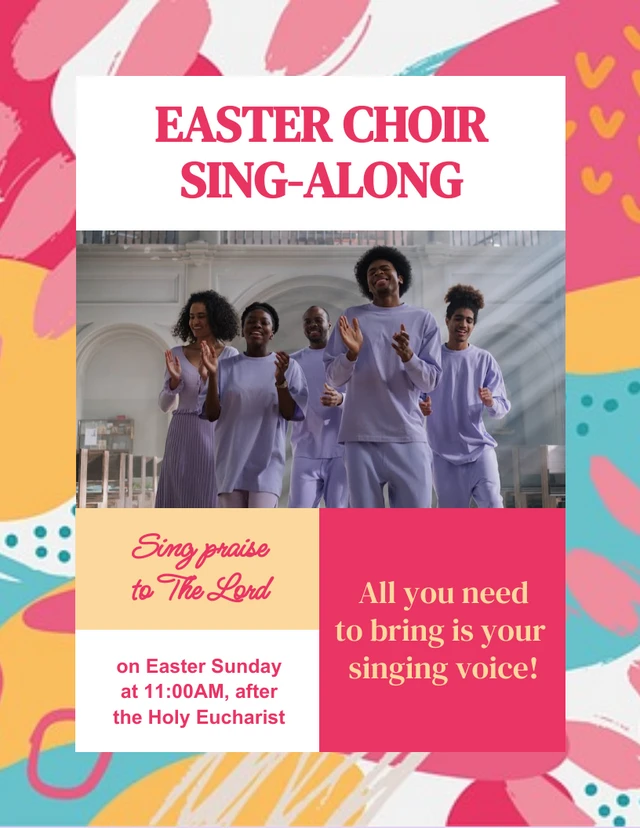Colorful Abstract Easter Choir Poster Template