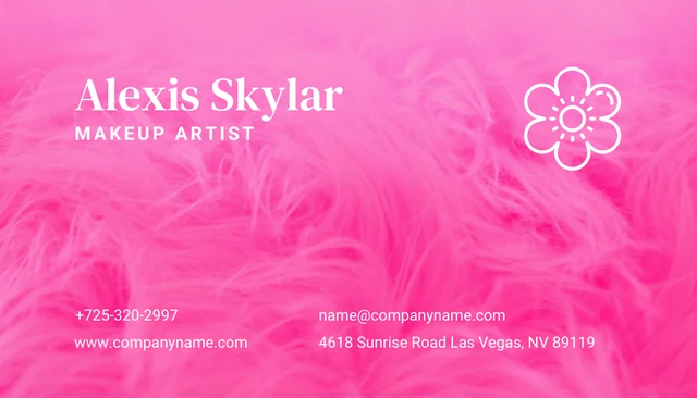Pink Texture Make-Up Artist Business Card - Page 2
