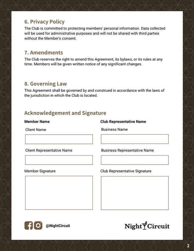Club Contract Template - page 2