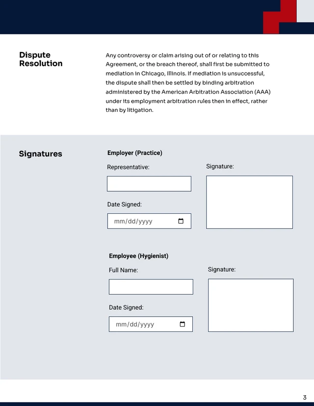 Dental Hygienist Contract Template - page 3