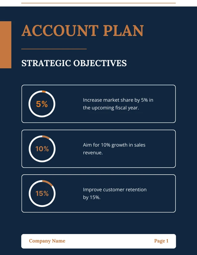 Navy And Orange Rounded Square Account Plan - Page 1