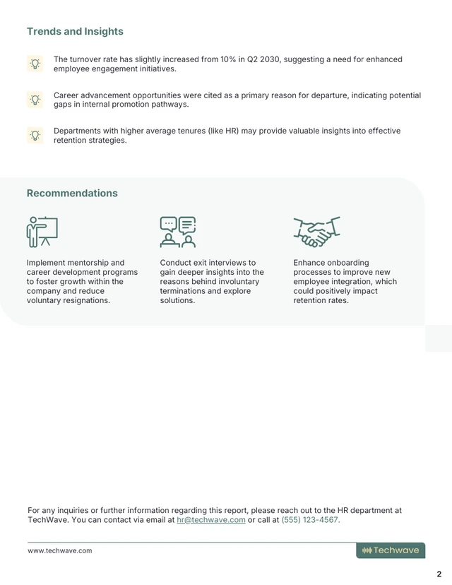 Turnover And Retention Report Template - page 2