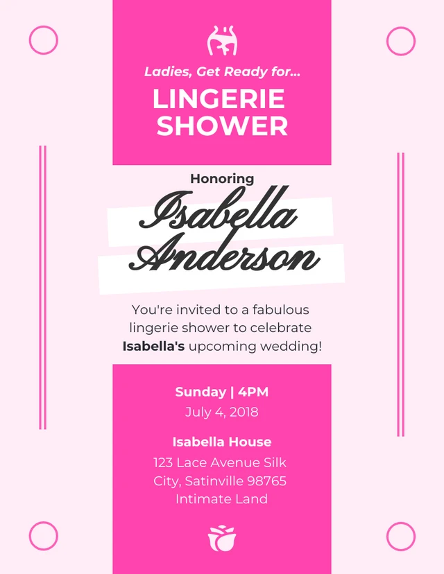 Simple Pinky Lingerie Shower Invitation Template