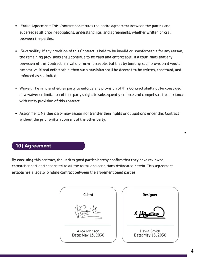 Music Graphic Design Contract Template PDF - Pagina 4