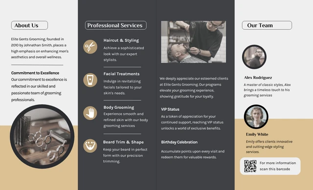 Men's Grooming Services Roll Fold Brochure - Page 2