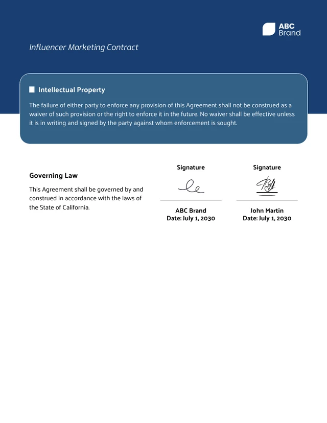 Influencer Marketing Contract Template - Pagina 5