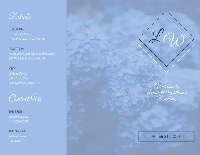 Spring Wedding Tri Fold Brochure - Page 1