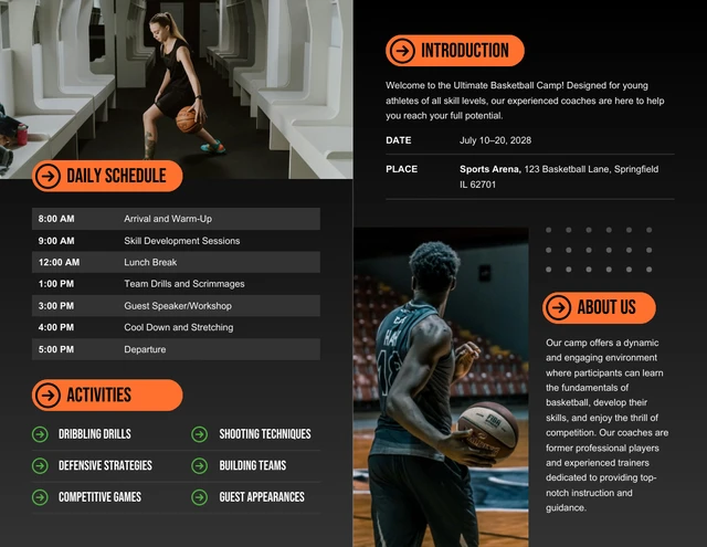 Basketball Camp Brochure Template Free - Page 2