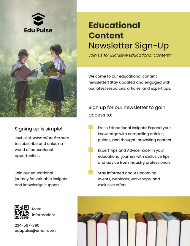 Educational Content Newsletter Sign-Up Template