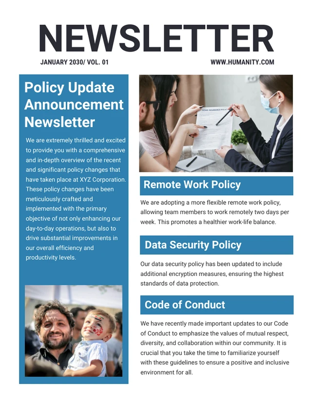 Policy Update Announcement Newsletter Template
