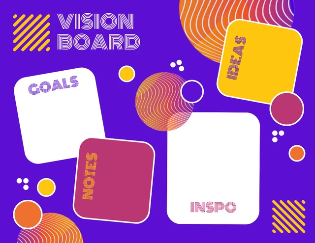 Vibrant Editable Online Vision Board template