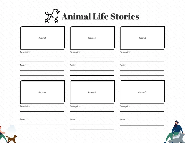 Tierleben Storyboard leer Vorlage