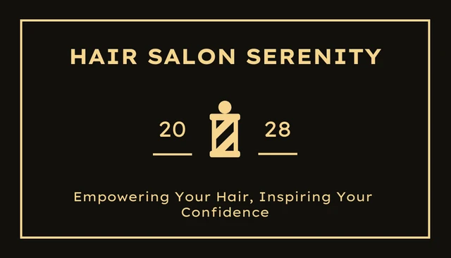 Black & Gold Hair salon Serenity Business Card - Page 1