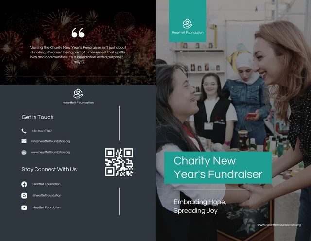 Charity New Year's Fundraiser Half-Fold Brochure - Page 1