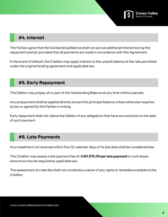 Payment Plan Contract Template - صفحة 3