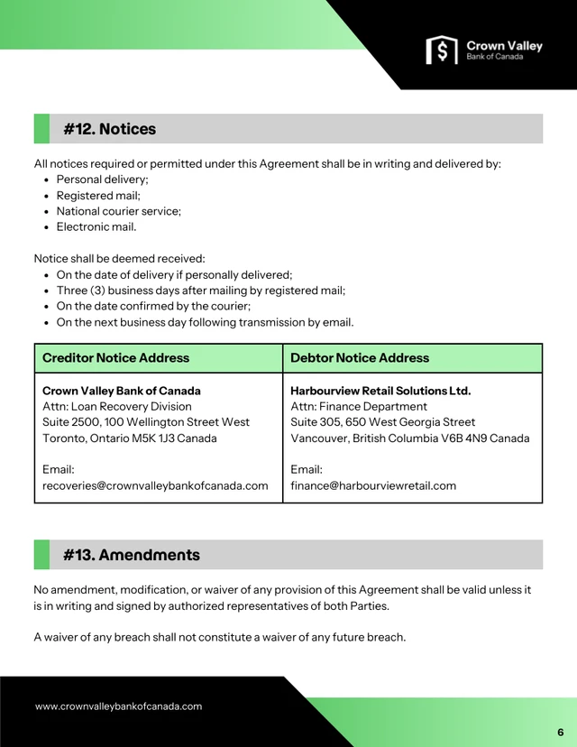 Payment Plan Contract Template - صفحة 6