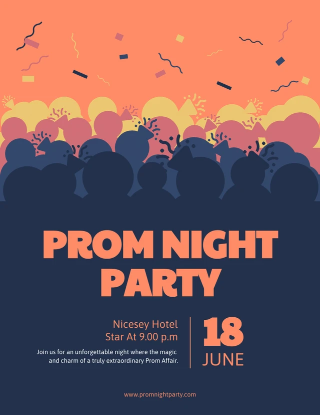 Colorful Simple Prom Poster Template