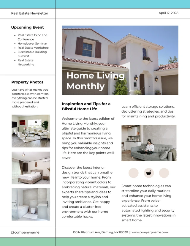 Fresh and Clean Real Estate Newsletter Template