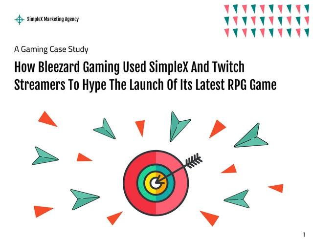 Simple Gaming Marketing Case Study Template - Pagina 1