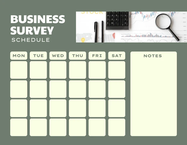 Green Simple Business Survey Schedule Template