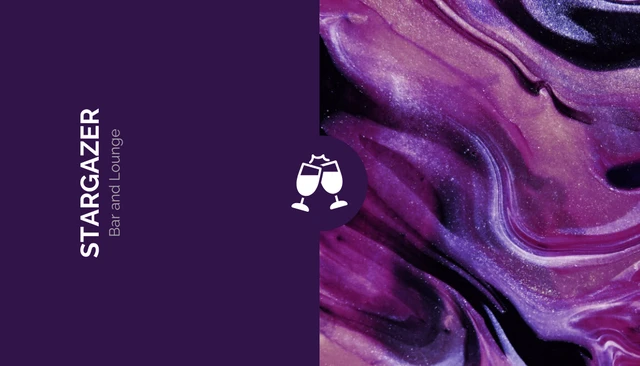 Fun Purple and White Bartender Business Card - Seite 1