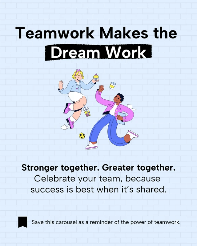 Teamwork Motivational Social Media Carousel Template - page 5
