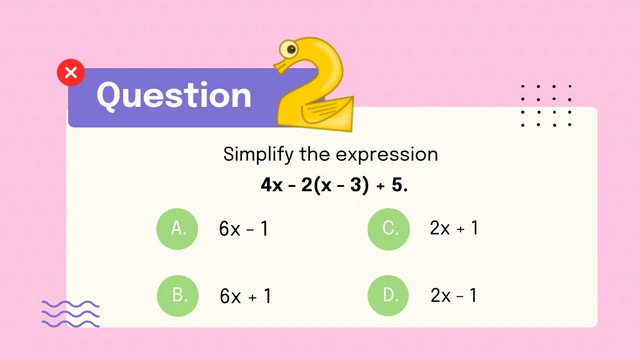 Apresentação de questionário de matemática divertido e colorido