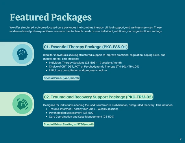 Mental Health and Therapy Service Catalog - صفحة 9