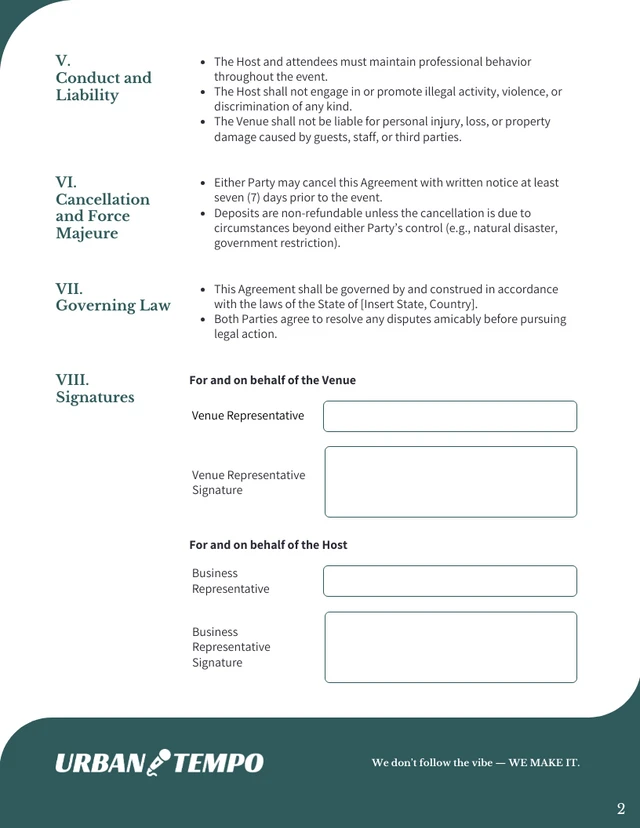 Club Hosting Contract Template - Seite 2