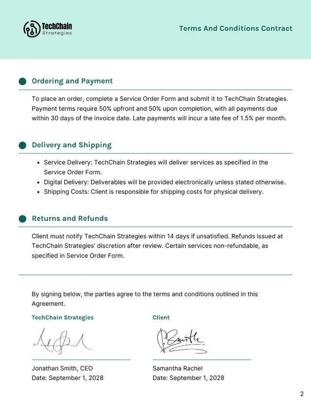 Terms And Conditions Contract Template - Page 2