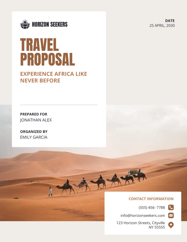 Travel Agency Proposal Template - Page 1