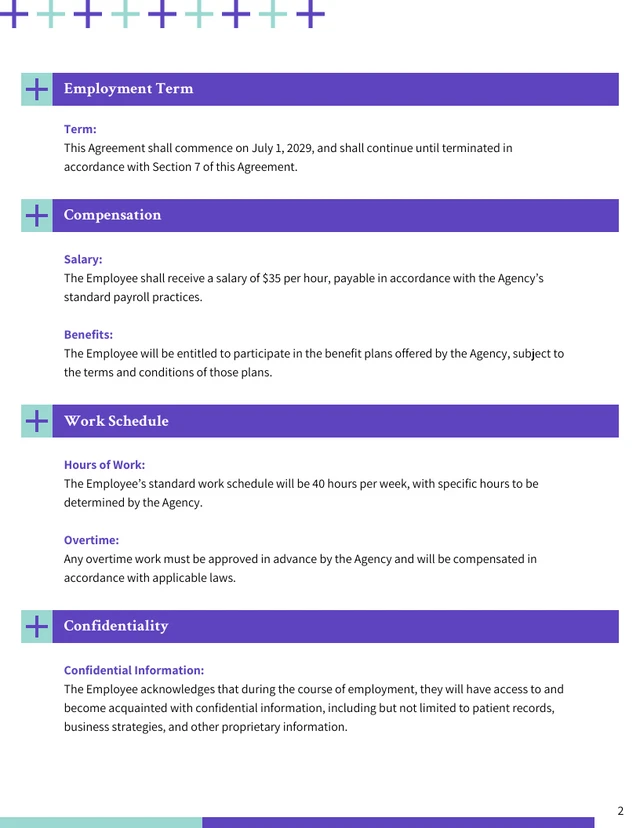 Nursing Agency Contract Template - Página 2