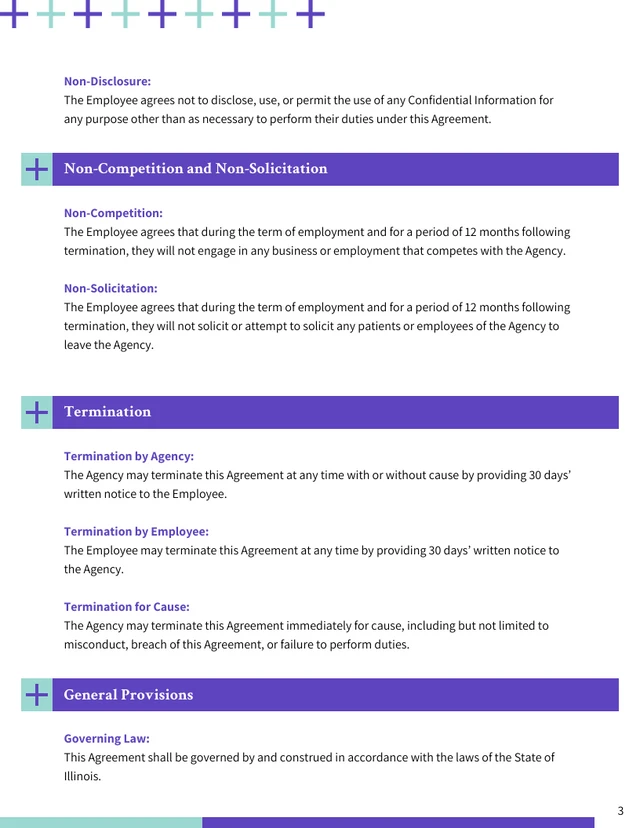 Nursing Agency Contract Template - page 3