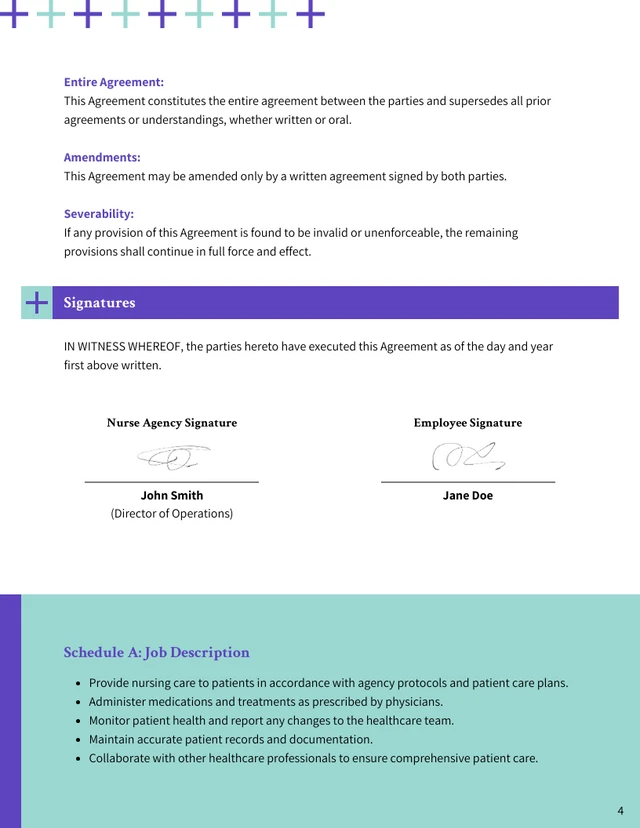 Nursing Agency Contract Template - Página 4