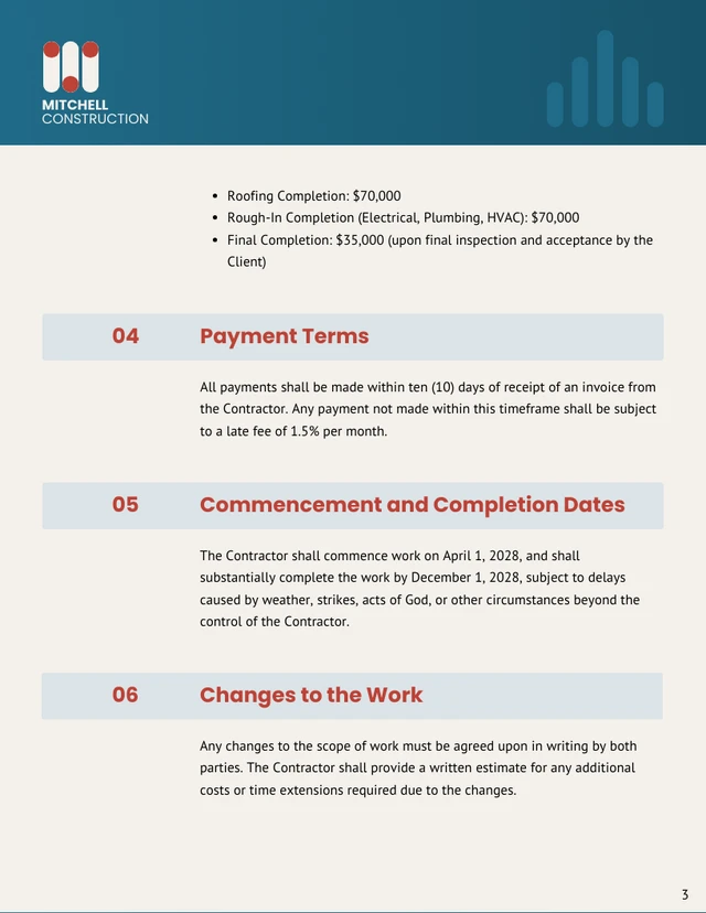 New Home Construction Contract Template - Página 3