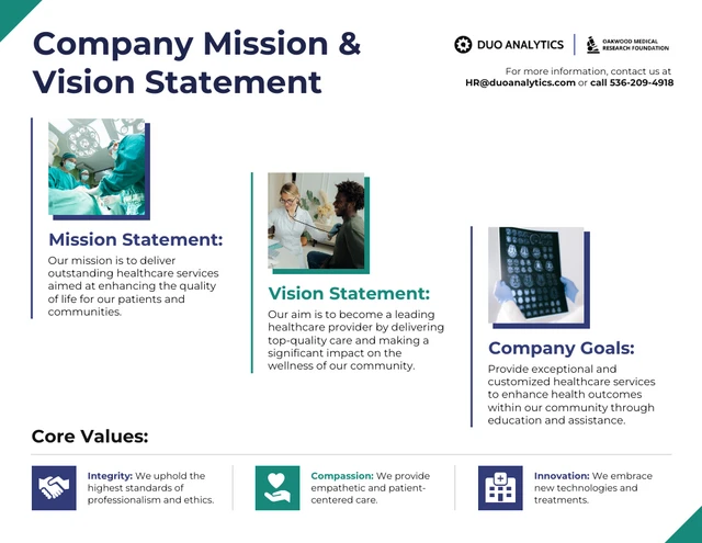 Modèle d'infographie sur les ressources humaines de la mission et de la vision de l'entreprise