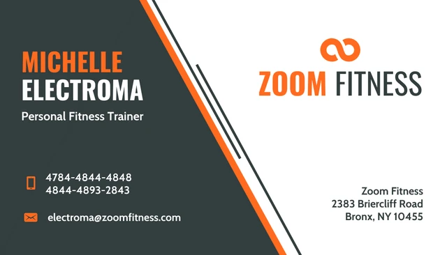 Dark Fitness Trainer Business Card - Page 2