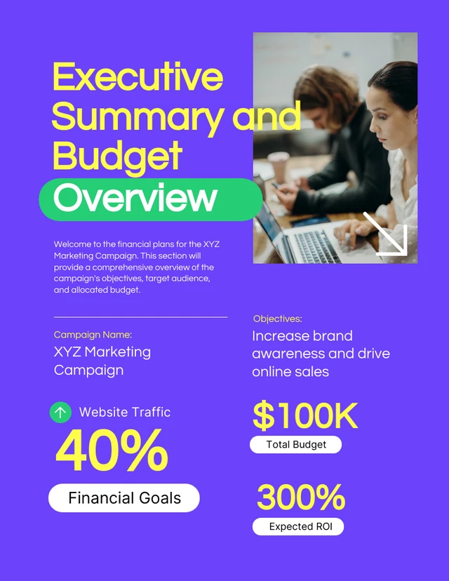Colorful Modern Marketing Campaign Project Financial Plan - Page 2