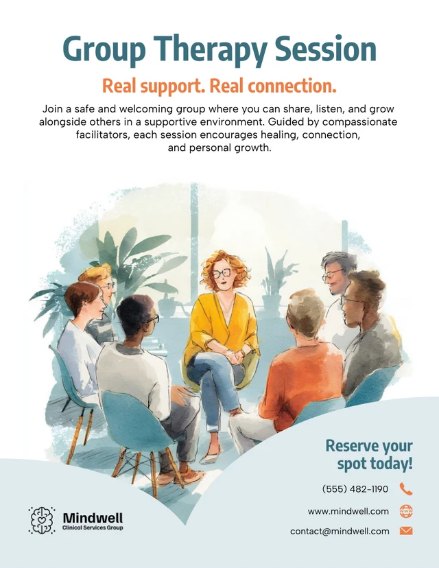 Group Therapy Flyer Template Group Therapy Flyer Template