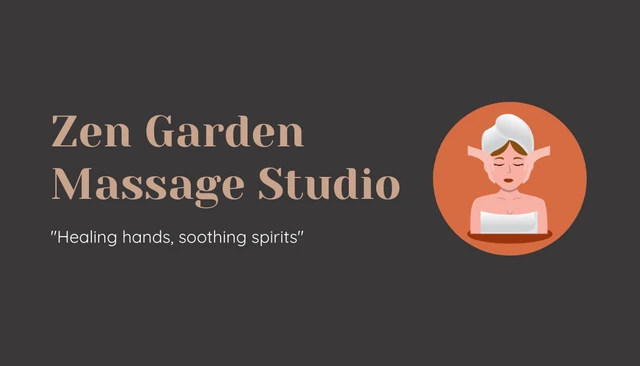 Black and Brown Massage Therapist Business Card - Seite 1