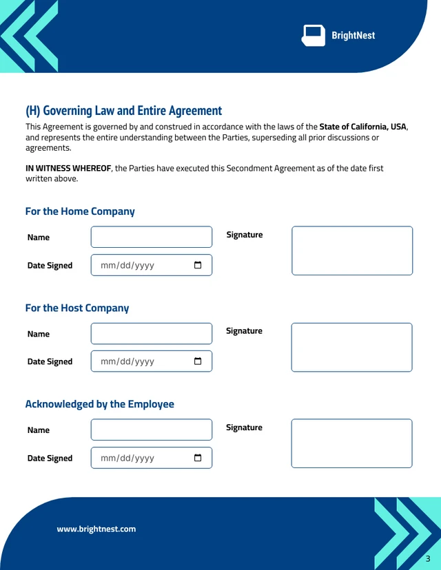 Secondment Contract Template - Seite 3