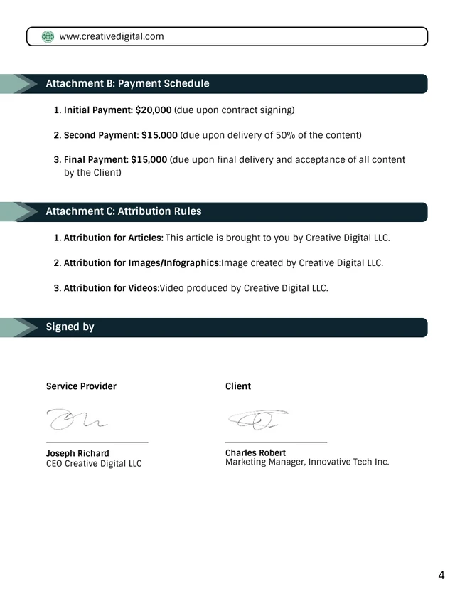 Content Usage Rights Contract Template - page 4